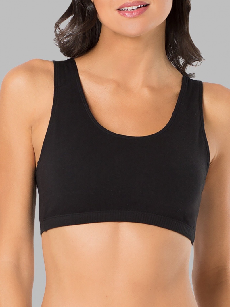 Black/White/Grey Fruit Of The Loom Tank Style Sports Bra, 3 Pack Women\'s Sports Bra | BVK786431