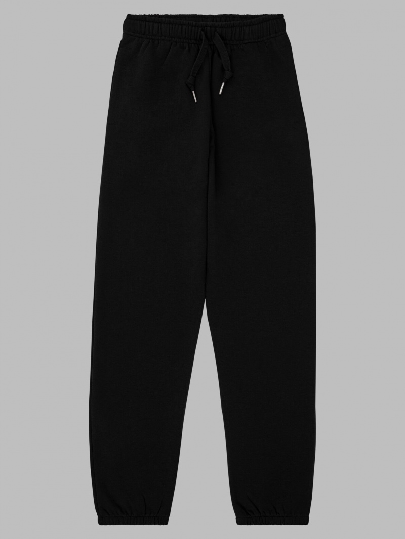 Black Ink Fruit Of The Loom Crafted Comfort Favorite Fleece Men's Sweatpants | QAM603528