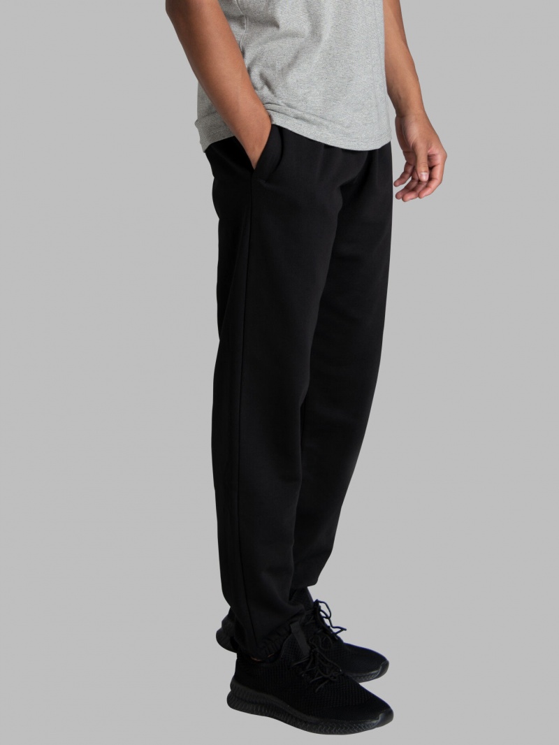 Black Ink Fruit Of The Loom Crafted Comfort Favorite Fleece Men's Sweatpants | QAM603528