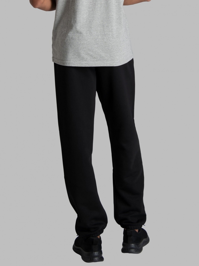 Black Ink Fruit Of The Loom Crafted Comfort Favorite Fleece Men's Sweatpants | QAM603528