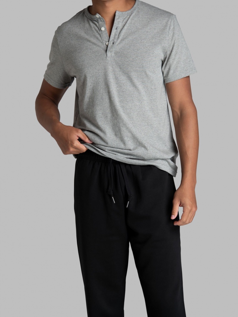 Black Ink Fruit Of The Loom Crafted Comfort Favorite Fleece Men's Sweatpants | QAM603528