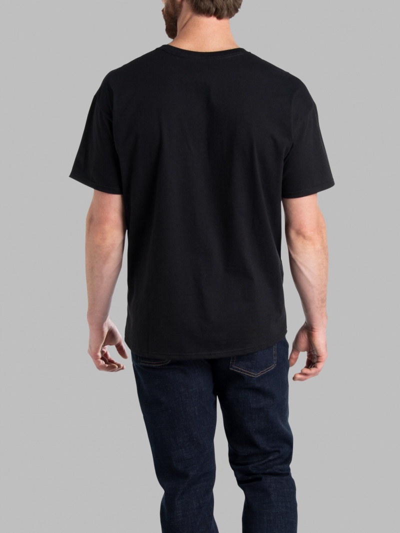 Black Ink Fruit Of The Loom Eversoft® Short Sleeve Crew, 2 Pack Men's T Shirts | FKX259741