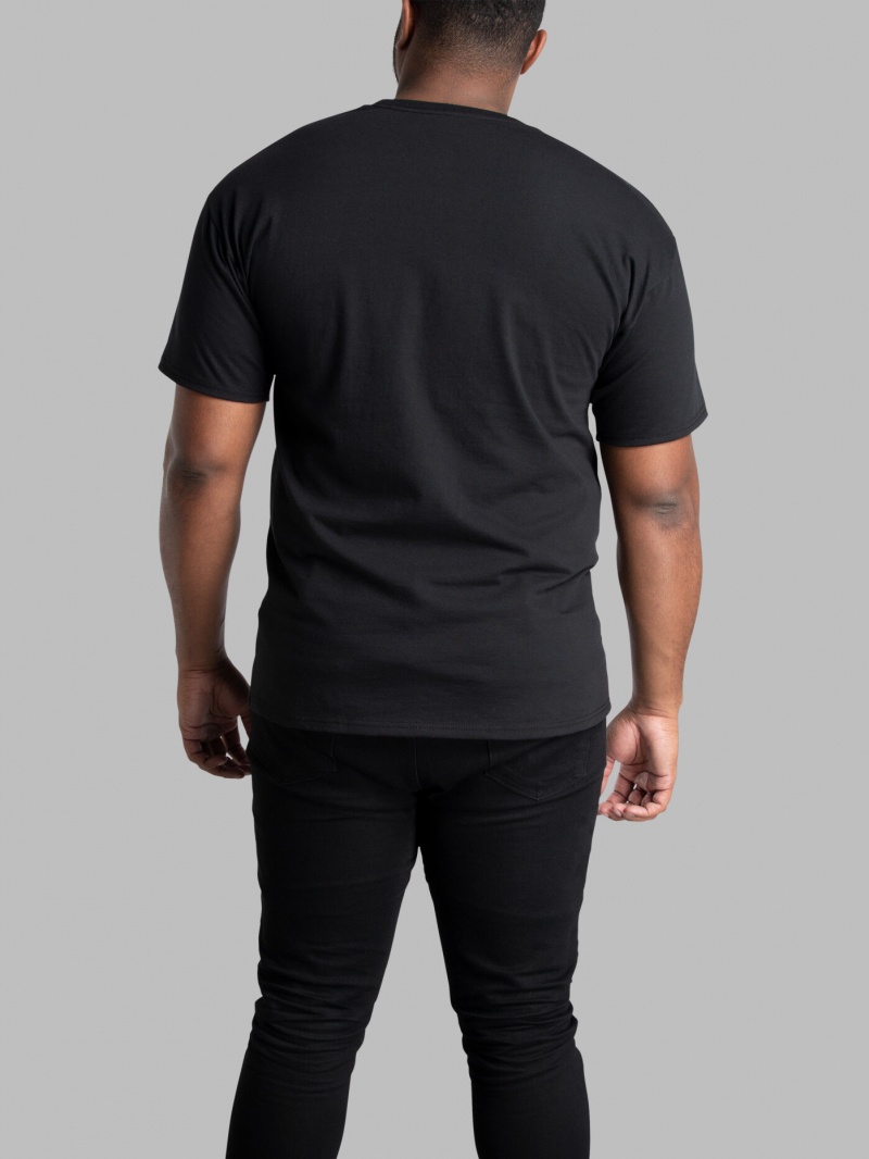 Blackink Fruit Of The Loom Tall Eversoft® Short Sleeve Pocket Men's Pocket Tees | NRH893061