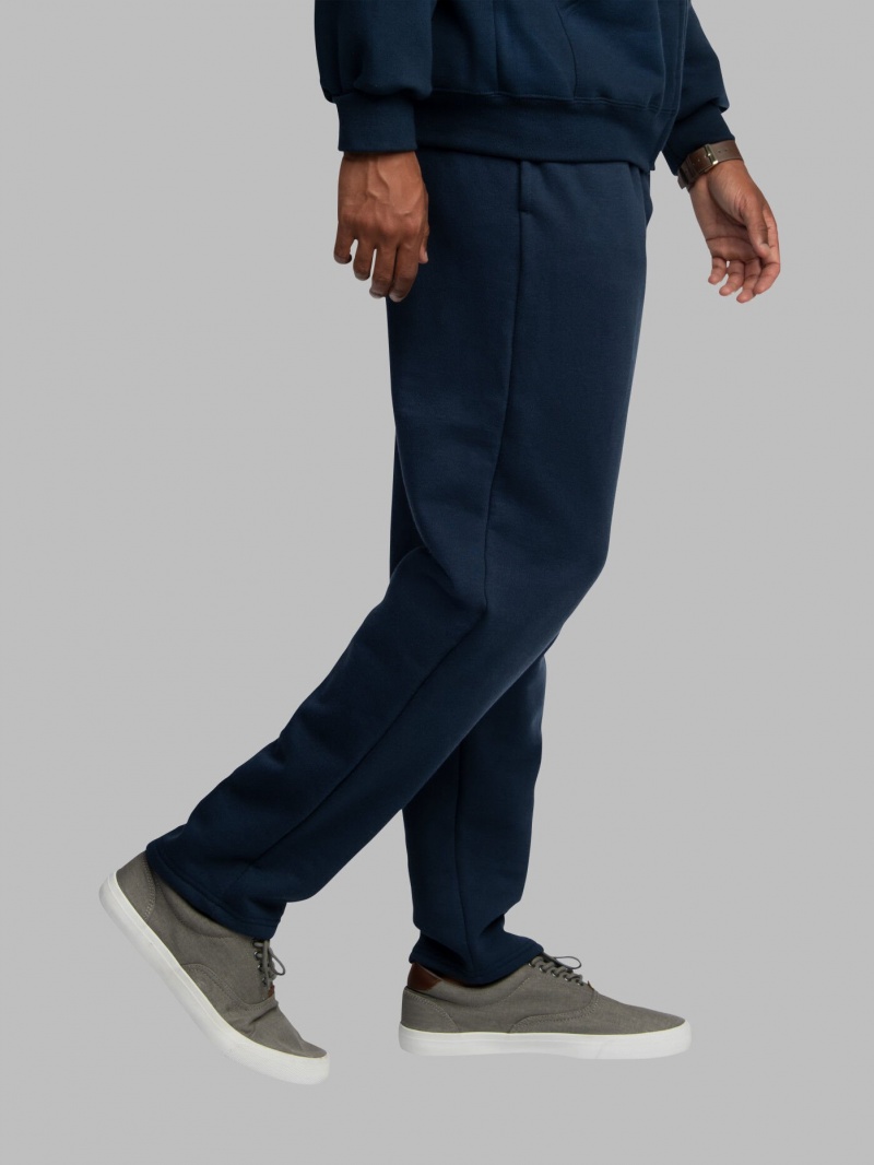 Blue Cove Fruit Of The Loom Eversoft® Open Bottom Men's Sweatpants | LQK270651