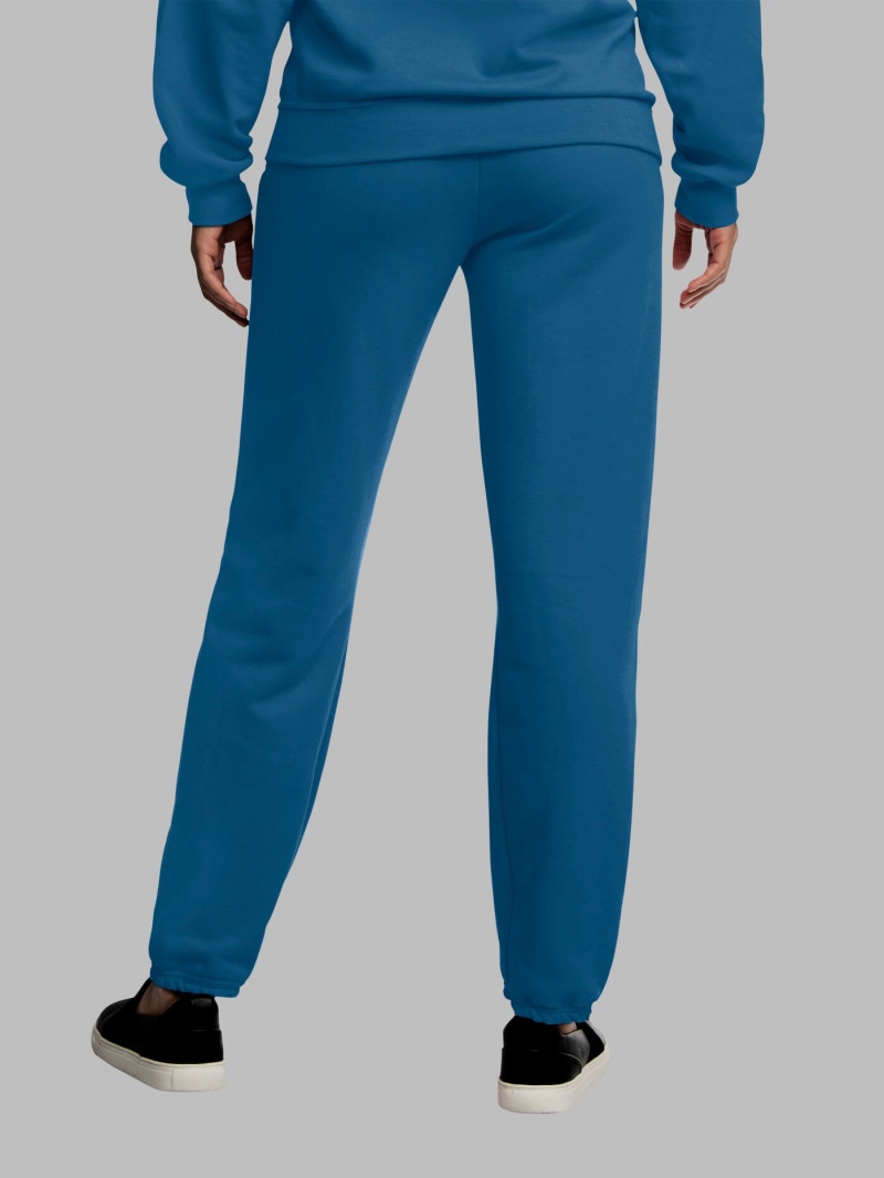 Blue Fruit Of The Loom EverSoft® Fleece Elastic Bottom, Extended Sizes Men's Sweatpants | WFT312958