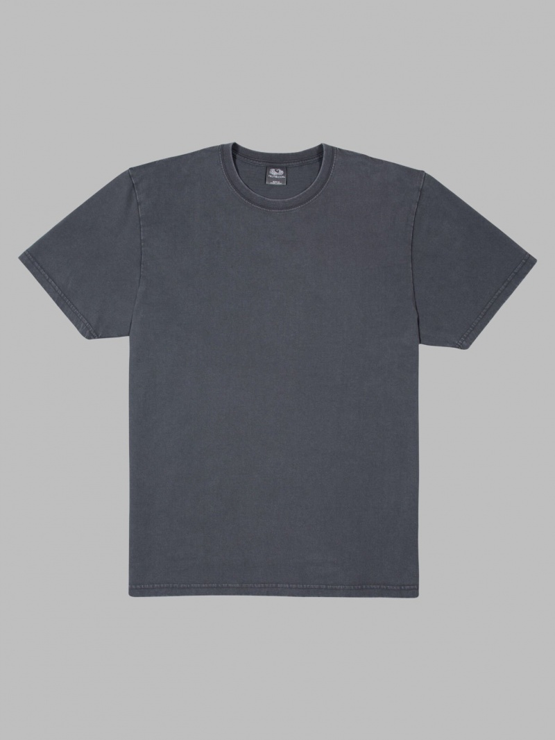 Charcoal Fruit Of The Loom Garment Dyed Crew Men's T Shirts | LNX725490