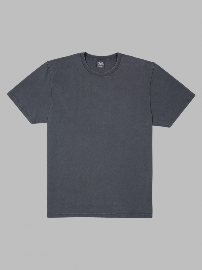 Charcoal Fruit Of The Loom Garment Dyed Crew Men's T Shirts | BCP016784