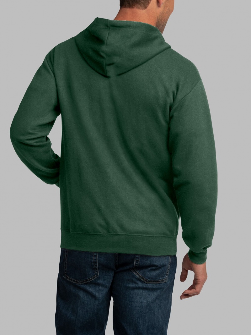 Green Fruit Of The Loom EverSoft® Fleece Full Zip, Extended Sizes Women's Hoodie | DZE460395