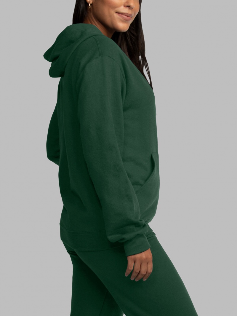 Green Fruit Of The Loom EverSoft® Fleece Full Zip, Extended Sizes Women's Hoodie | DZE460395