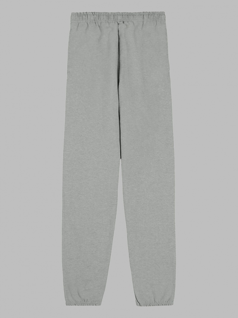 Grey Fruit Of The Loom EverSoft® Fleece Elastic Bottom Men's Sweatpants | QST380754