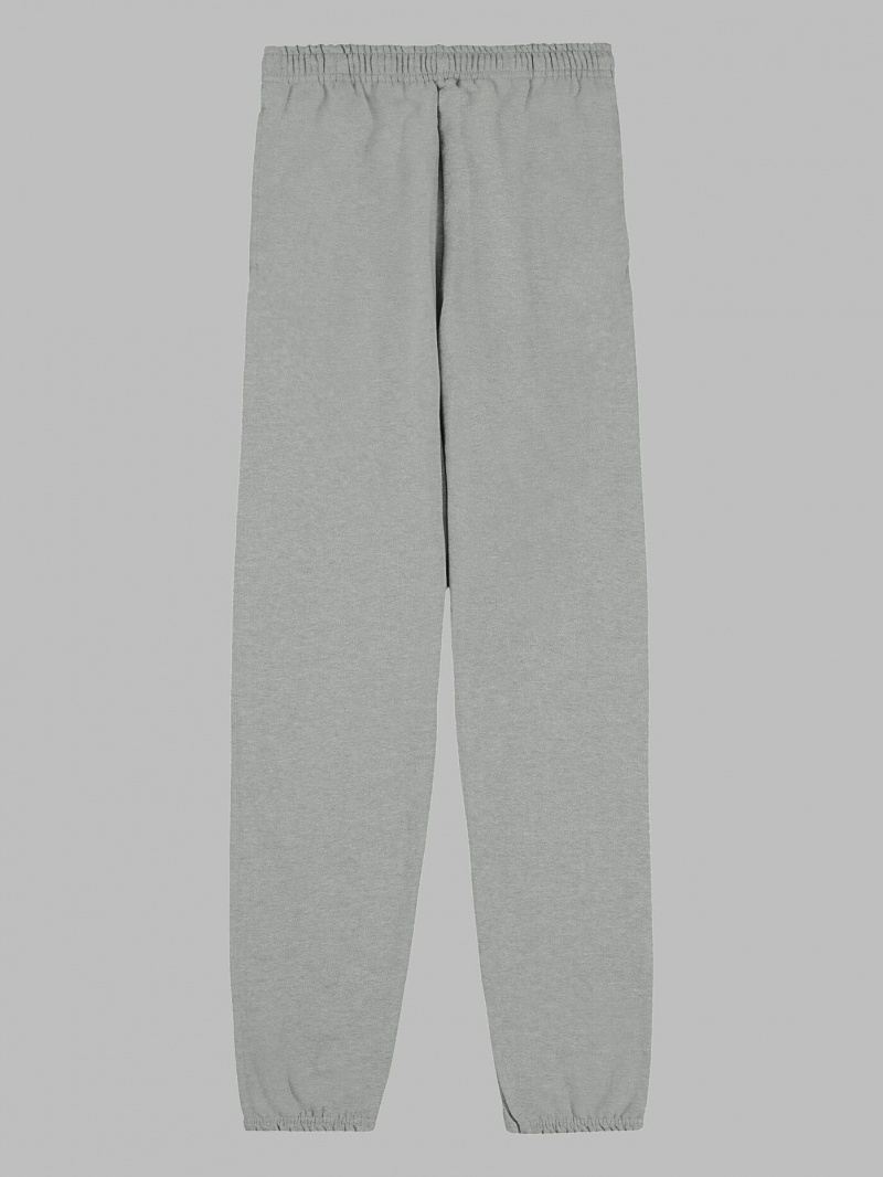 Grey Fruit Of The Loom EverSoft® Fleece Elastic Bottom, Extended Sizes Men's Sweatpants | BLW596370