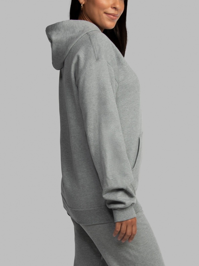 Grey Fruit Of The Loom EverSoft® Fleece Pullover, Extended Sizes Women's Hoodie | GKF578490