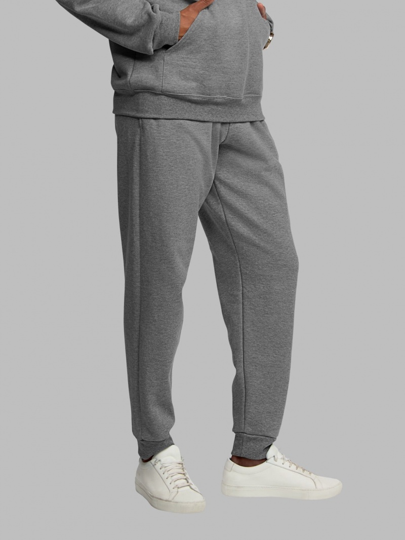 Grey Fruit Of The Loom Eversoft® Fleece Jogger Men's Sweatpants | SDM185674