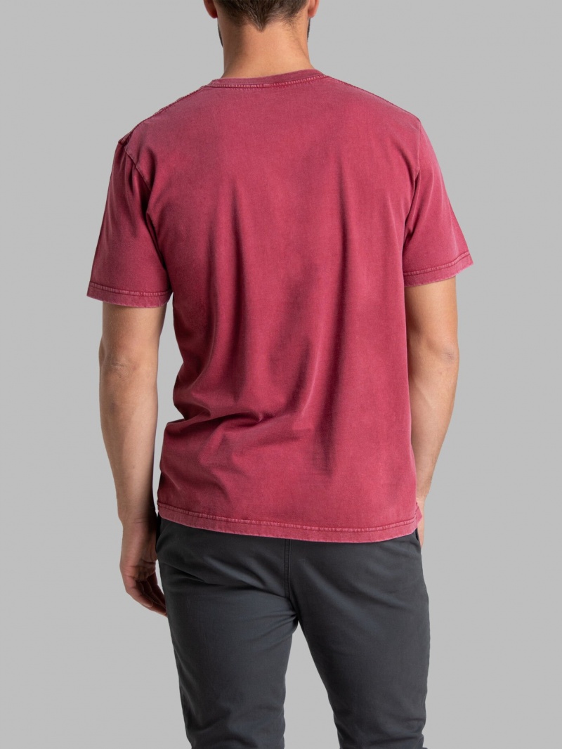 Iron Red Fruit Of The Loom Garment Dyed Crew Men's T Shirts | VRH523179