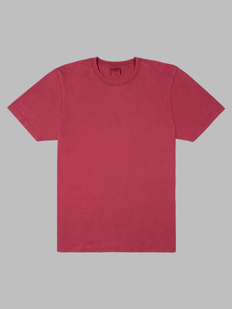 Iron Red Fruit Of The Loom Garment Dyed Crew Men's T Shirts | LXN510734