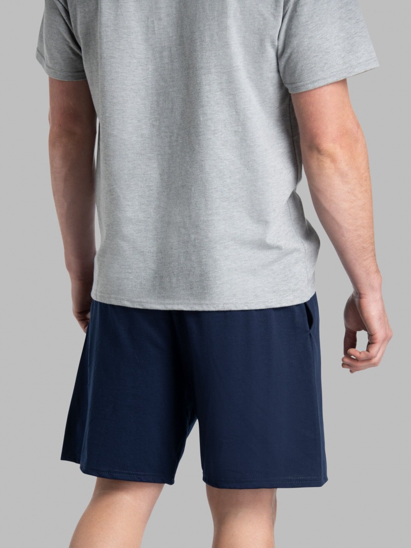 J Navy Fruit Of The Loom Eversoft® Jersey Short, Extended Size, 2 Pack Men's Shorts | JCB247351