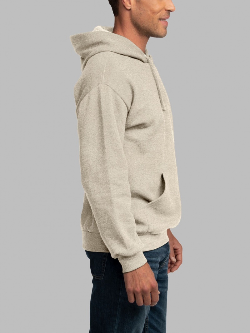 Khaki Fruit Of The Loom EverSoft® Fleece Pullover, Extended Sizes Men's Sweatshirt | OPF924361