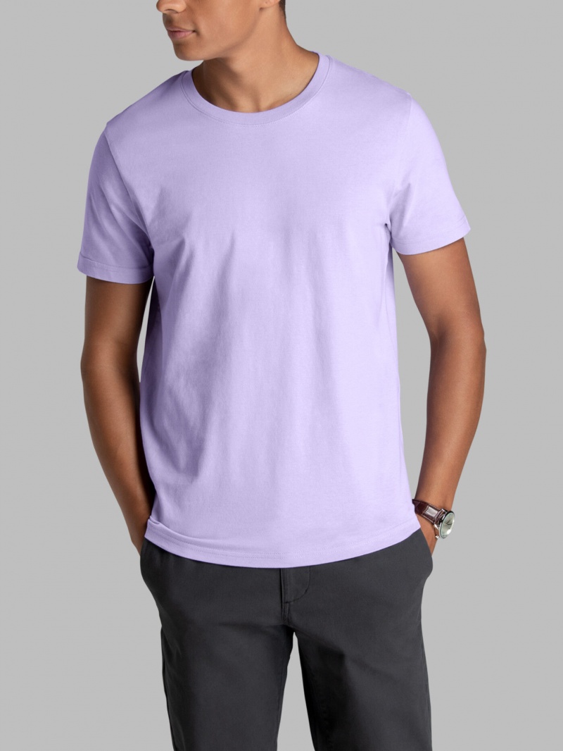 Lilac Petal Fruit Of The Loom Recover™ Short Sleeve Crew Men's T Shirts | GCA543016