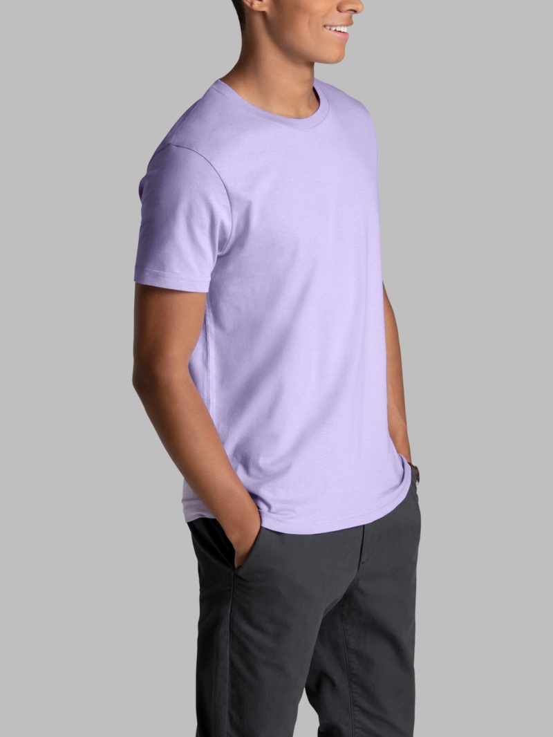 Lilac Petal Fruit Of The Loom Recover™ Short Sleeve Crew Men's T Shirts | GCA543016