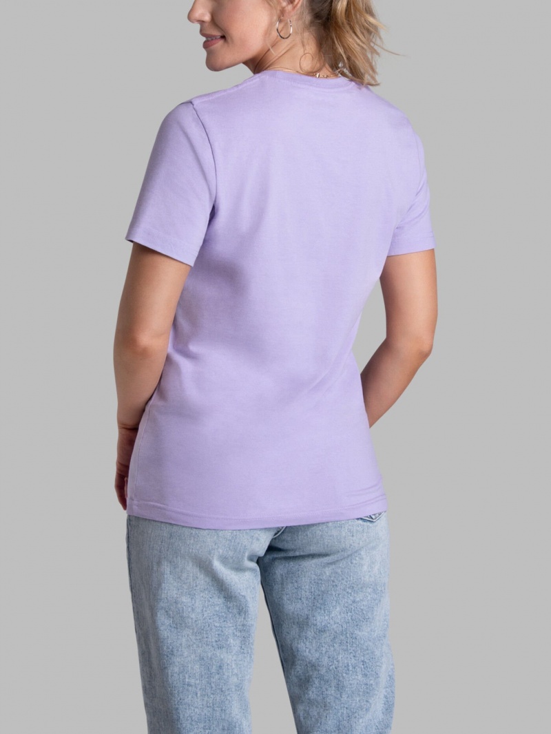 Lilac Petal Fruit Of The Loom Recover™ Short Sleeve Crew Men's T Shirts | GCA543016