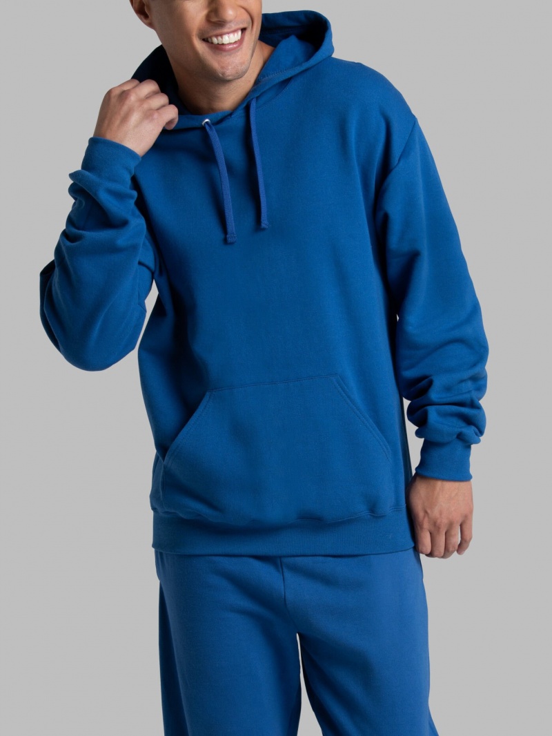 Mel Blue Fruit Of The Loom EverSoft® Fleece Pullover, Extended Sizes Men's Sweatshirt | TBP453260