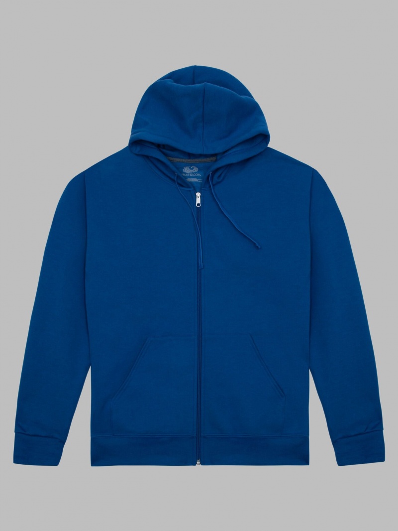 Mel Blue Fruit Of The Loom EverSoft® Fleece Full Zip, Extended Sizes Women's Hoodie | AHG394561