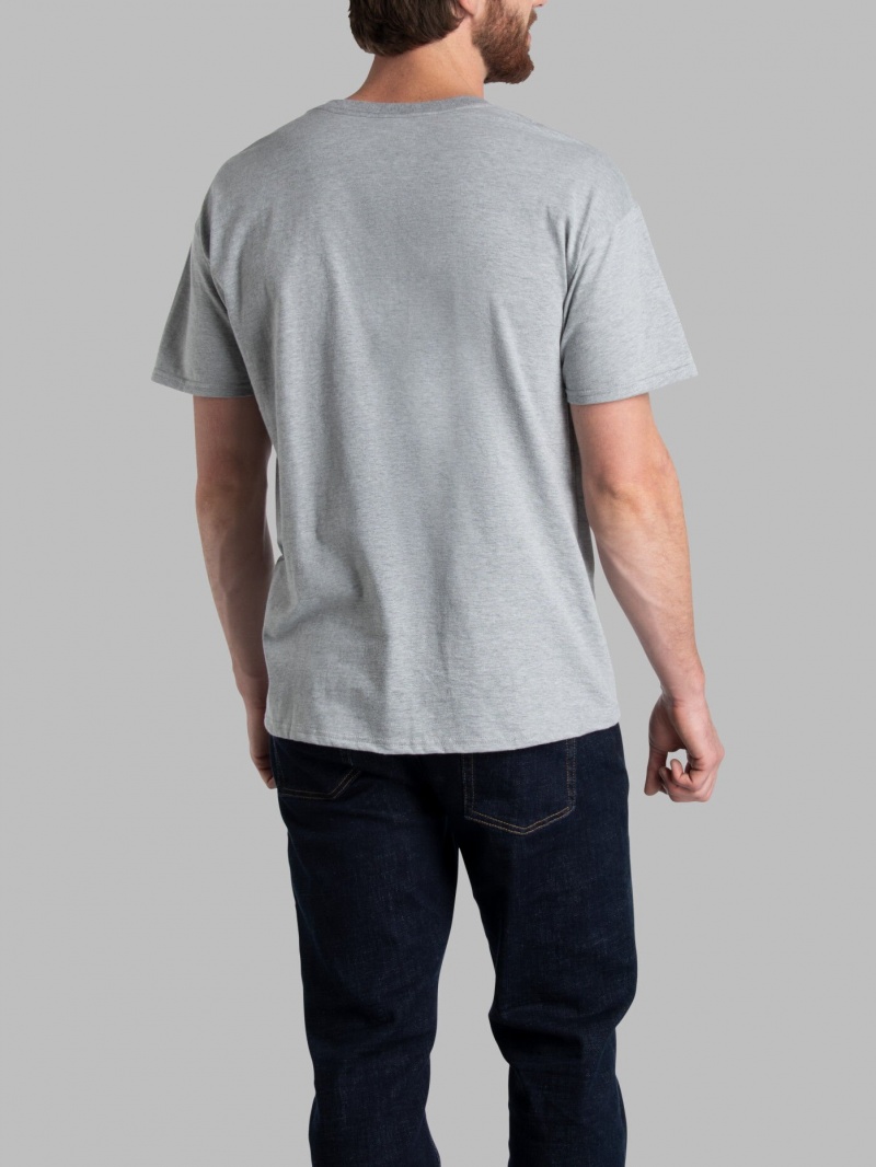 Mineral Grey Fruit Of The Loom Eversoft® Short Sleeve Crew, Extended Sizes 2 Pack Men's T Shirts | YIM906218