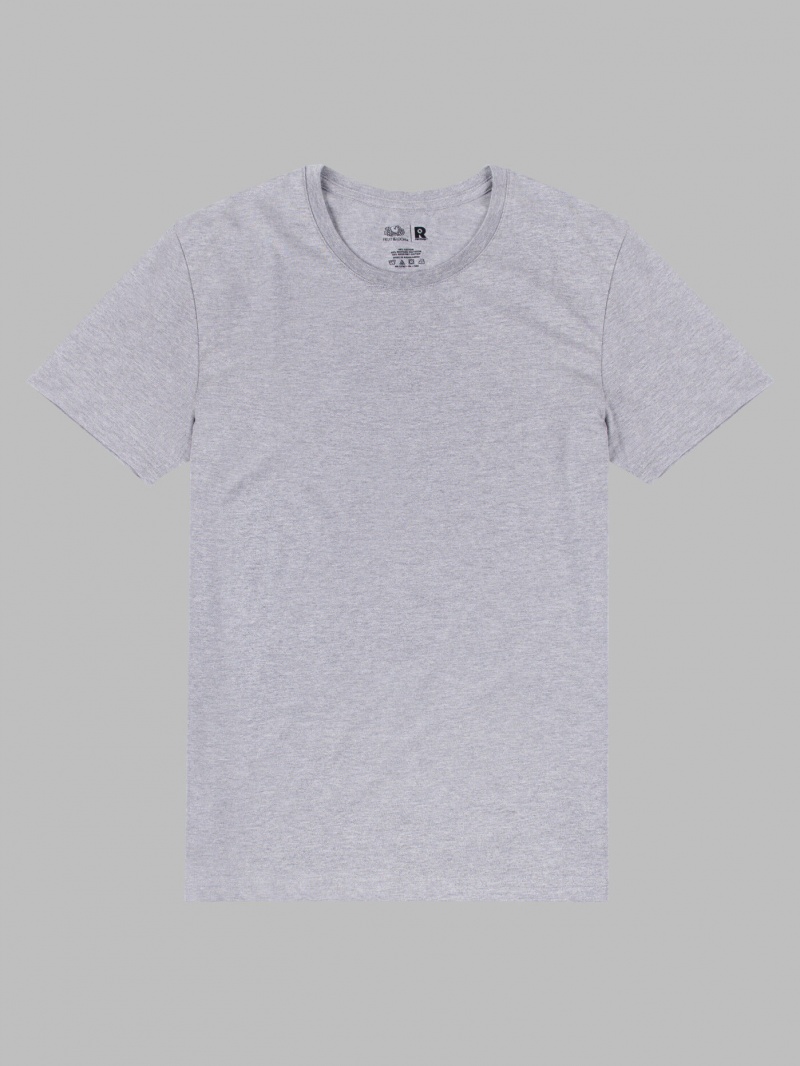 Mineral Grey Fruit Of The Loom Recover™ Short Sleeve Crew Men's T Shirts | NUY439012