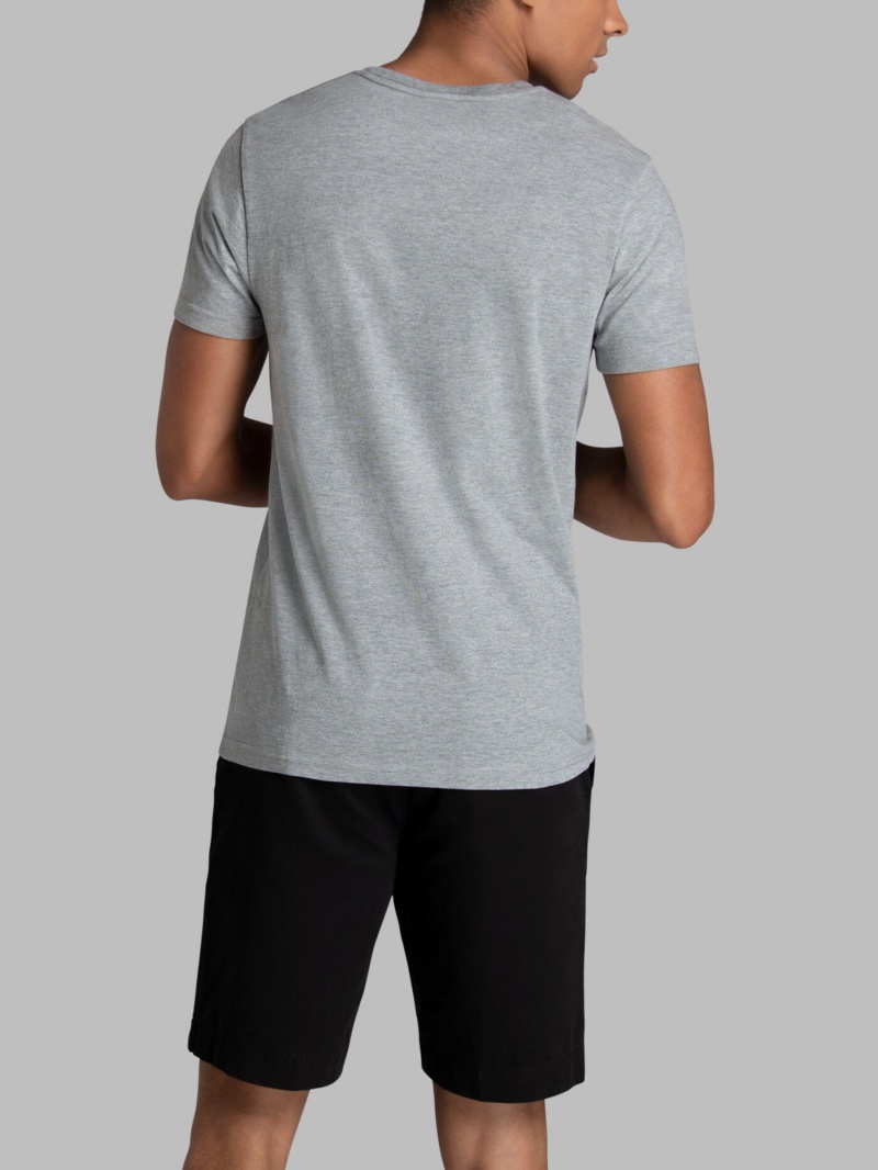 Mineral Grey Fruit Of The Loom Recover™ Short Sleeve Crew Men's T Shirts | NUY439012