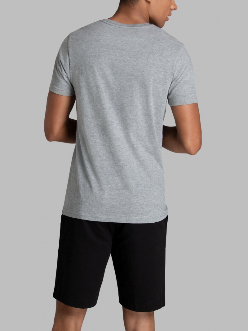 Mineral Grey Fruit Of The Loom Recover™ Short Sleeve Crew Men's T Shirts | QKX879340