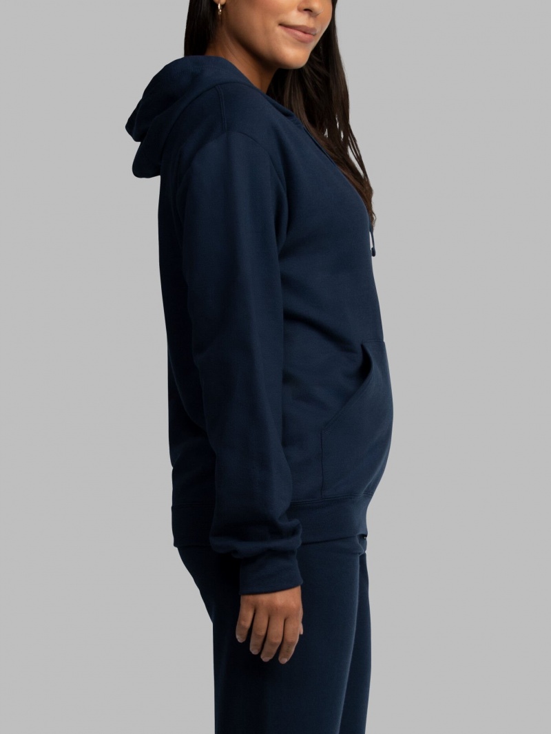 Navy Fruit Of The Loom EverSoft® Fleece Full Zip Men's Hoodie | GXZ925413