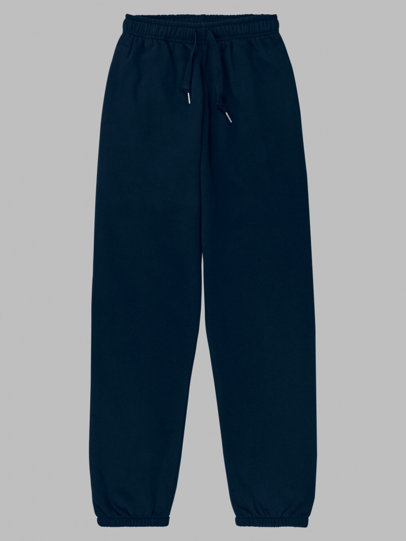 Navy Nights Fruit Of The Loom Crafted Comfort Favorite Fleece Men's Sweatpants | PTH934627