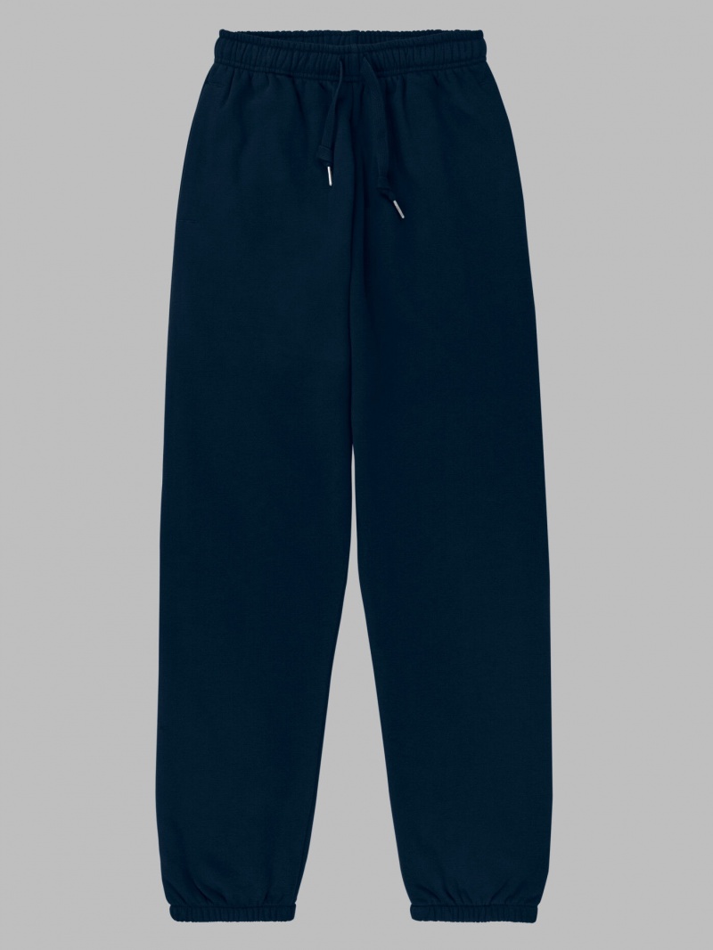 Navy Nights Fruit Of The Loom Crafted Comfort Favorite Fleece Men's Sweatpants | PTH934627