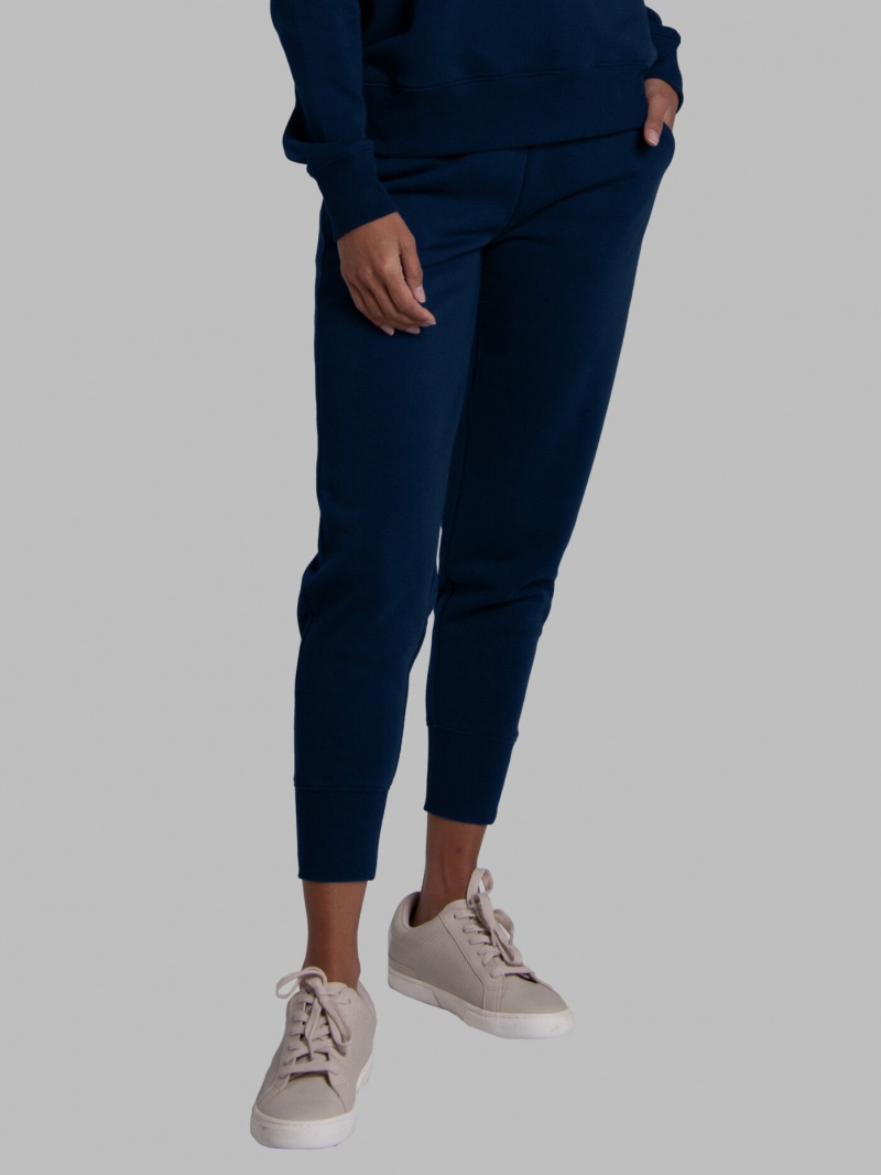 Navy Nights Fruit Of The Loom Crafted Comfort Favorite Fleece Pant Women's Sweatpants | YHO830479