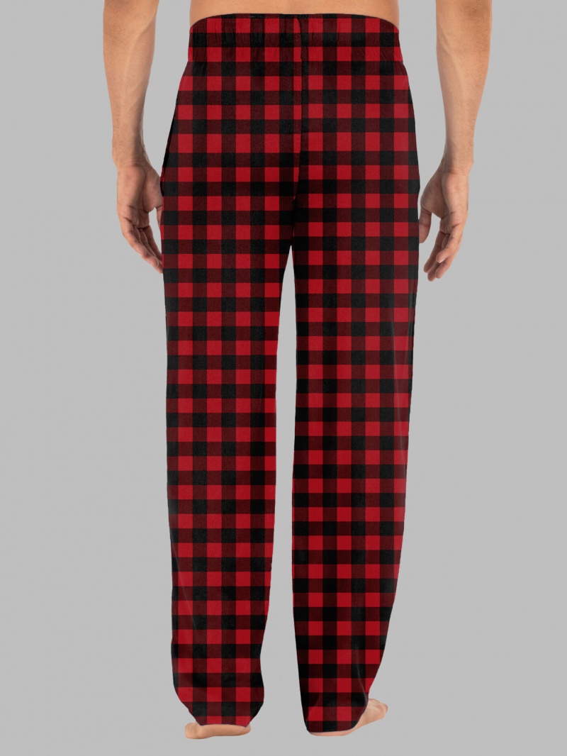 Red/Black Buffalo Fruit Of The Loom Fleece Sleep Lounge Pant Men's Sleep Pants | PRD301659