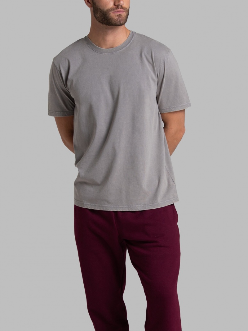 Rock Fruit Of The Loom Garment Dyed Crew Men's T Shirts | UML416598