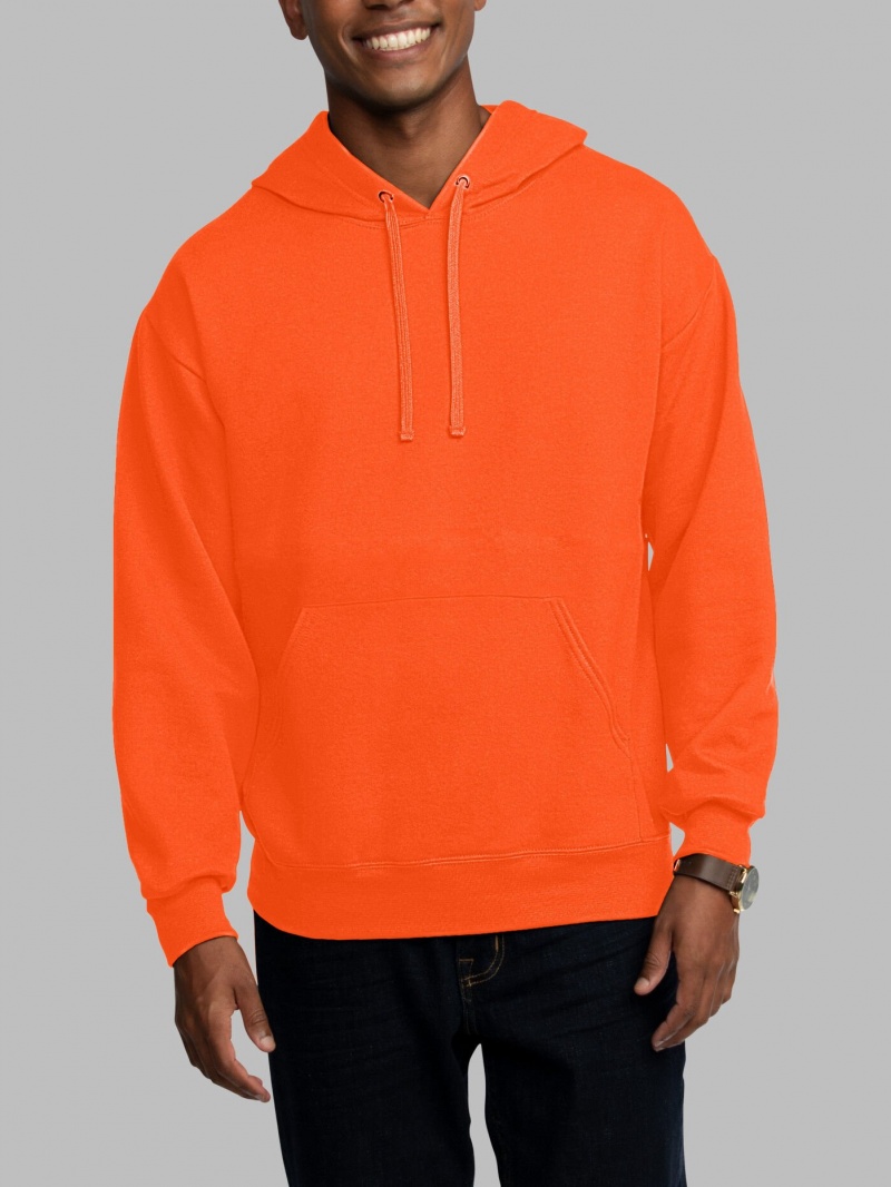 Safety Orange Fruit Of The Loom EverSoft® Fleece Pullover, Extended Sizes Women's Hoodie | HLU096245