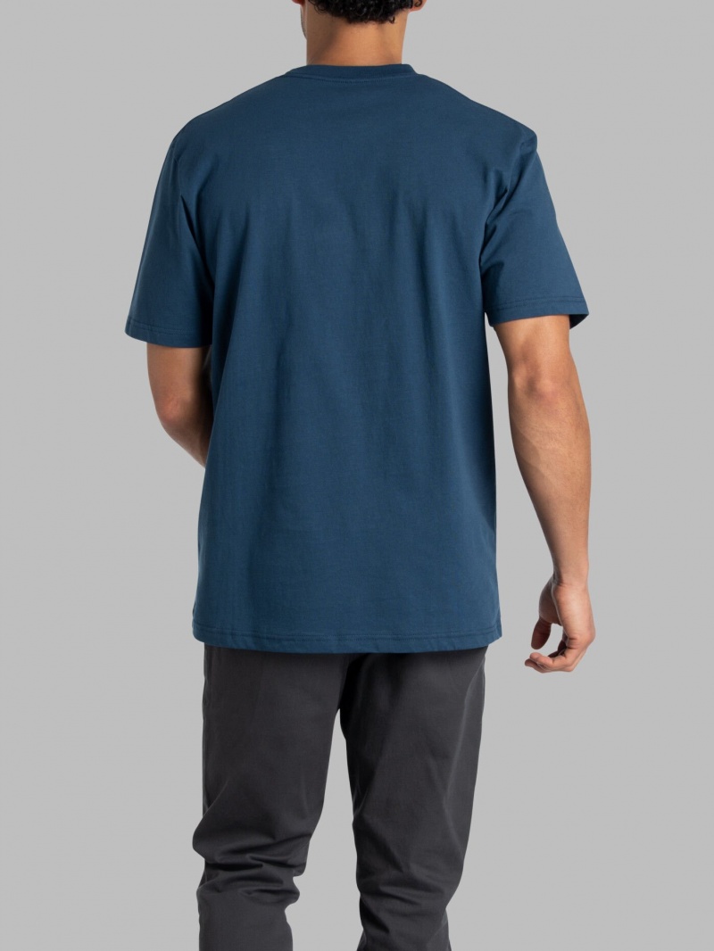 Smoke Blue Fruit Of The Loom Crafted Comfort Legendary Tee™ Crew Men's T Shirts | NYC746590