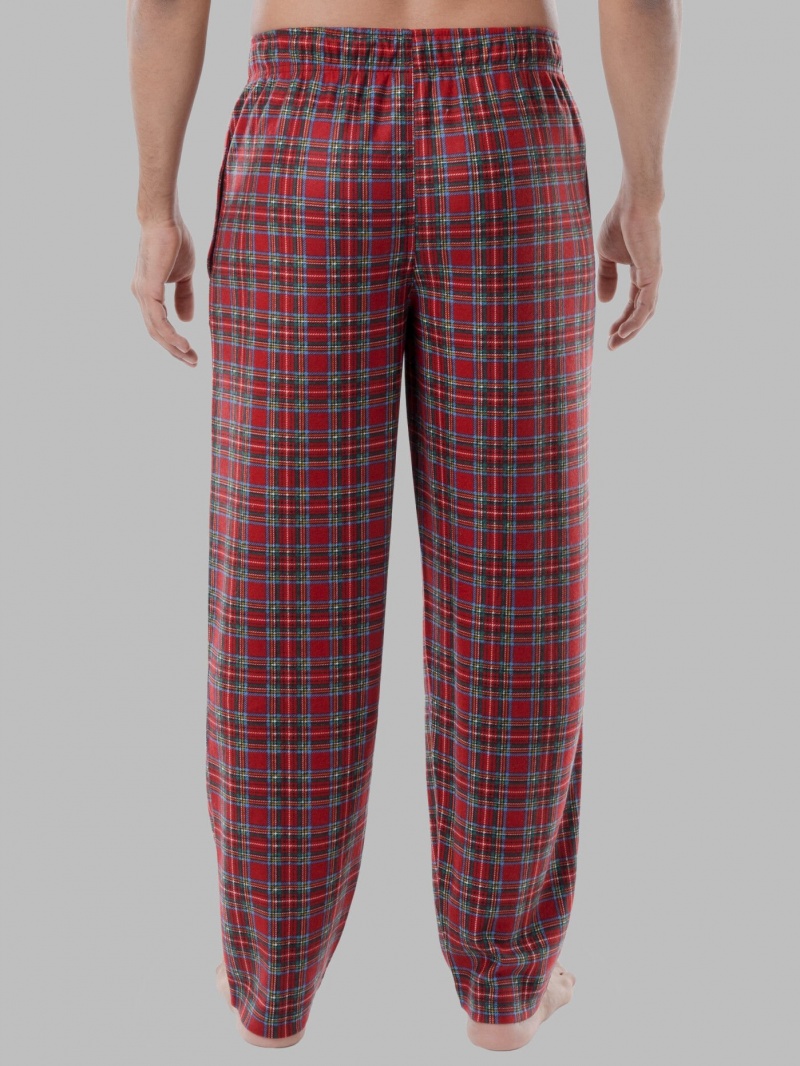 Snowman/Red Fruit Of The Loom Holiday Plaid Microfleece, 2 Pack Men's Sleep Pants | UVG514638