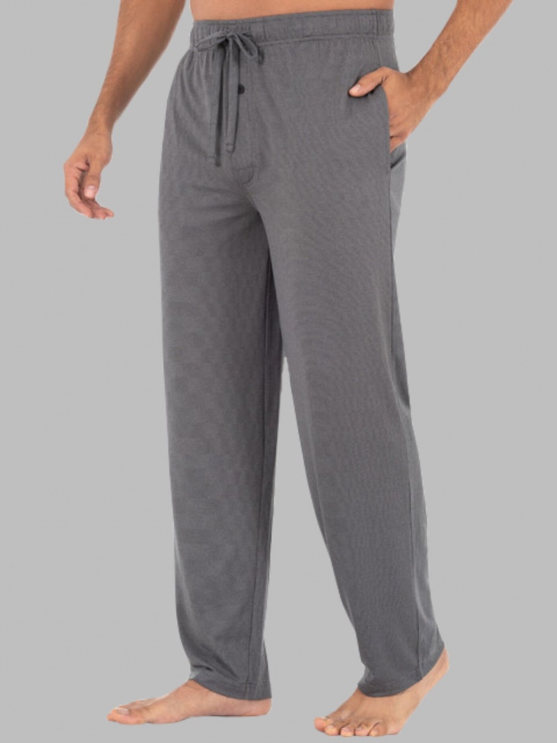 Stripe Grey Fruit Of The Loom Beyondsoft® Knit, Stripe Men's Sleep Pant | LZK876403