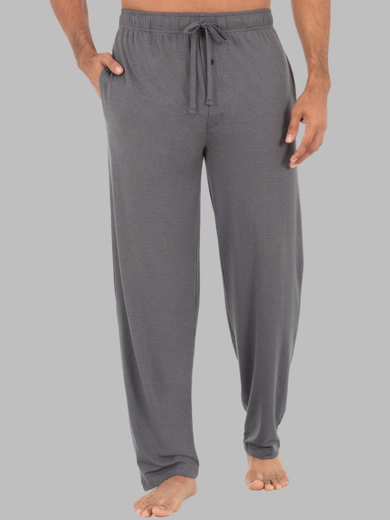 Stripe Grey Fruit Of The Loom Beyondsoft® Knit, Stripe Men\'s Sleep Pant | LZK876403