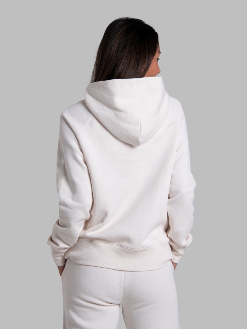 Sweet Cream Fruit Of The Loom Crafted Comfort Favorite Fleece Women's Sweatshirt | EFO713094