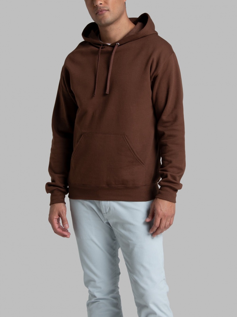 Warm Mocha Fruit Of The Loom EverSoft® Fleece Pullover Men's Hoodie | ZSO351604