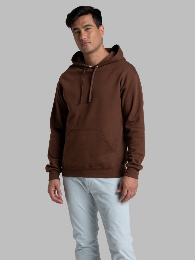 Warm Mocha Fruit Of The Loom EverSoft® Fleece Pullover Men\'s Hoodie | ZSO351604