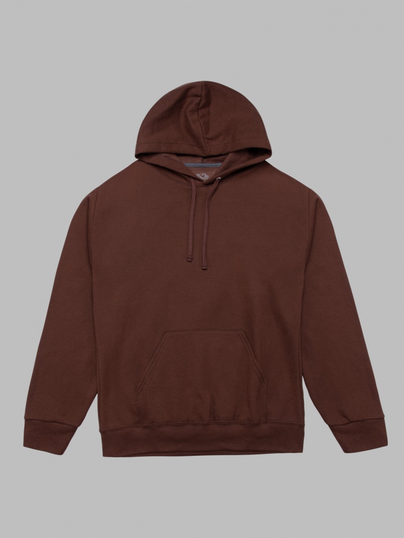 Warm Mocha Fruit Of The Loom EverSoft® Fleece Pullover, Extended Sizes Women's Hoodie | TQK163540