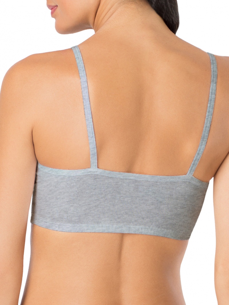 White/Grey/Black Fruit Of The Loom Strappy, 6 Pack Women's Sports Bra | QZC856013