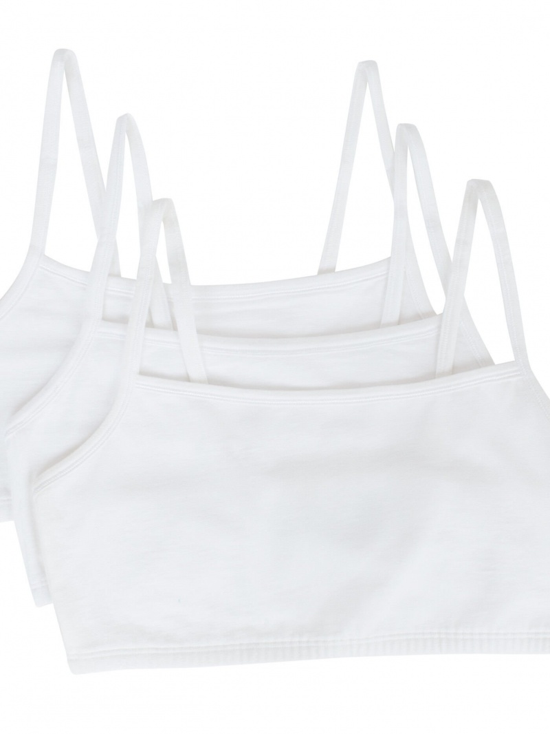 White/White/White Fruit Of The Loom Strappy Sports Bra, 3 Pack Women's Sports Bra | MYI081245