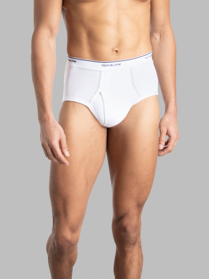 White Fruit Of The Loom Cotton, Extended Sizes 8 Pack Men's Briefs | LNW054827