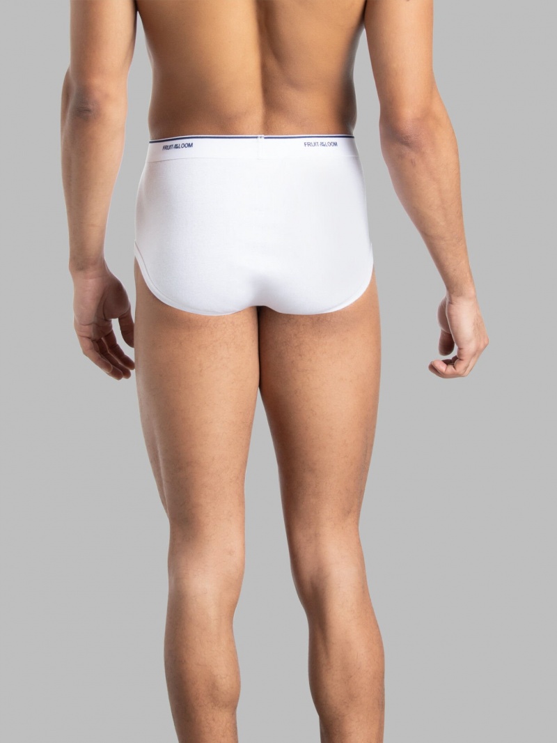 White Fruit Of The Loom Cotton, Extended Sizes 8 Pack Men's Briefs | LNW054827